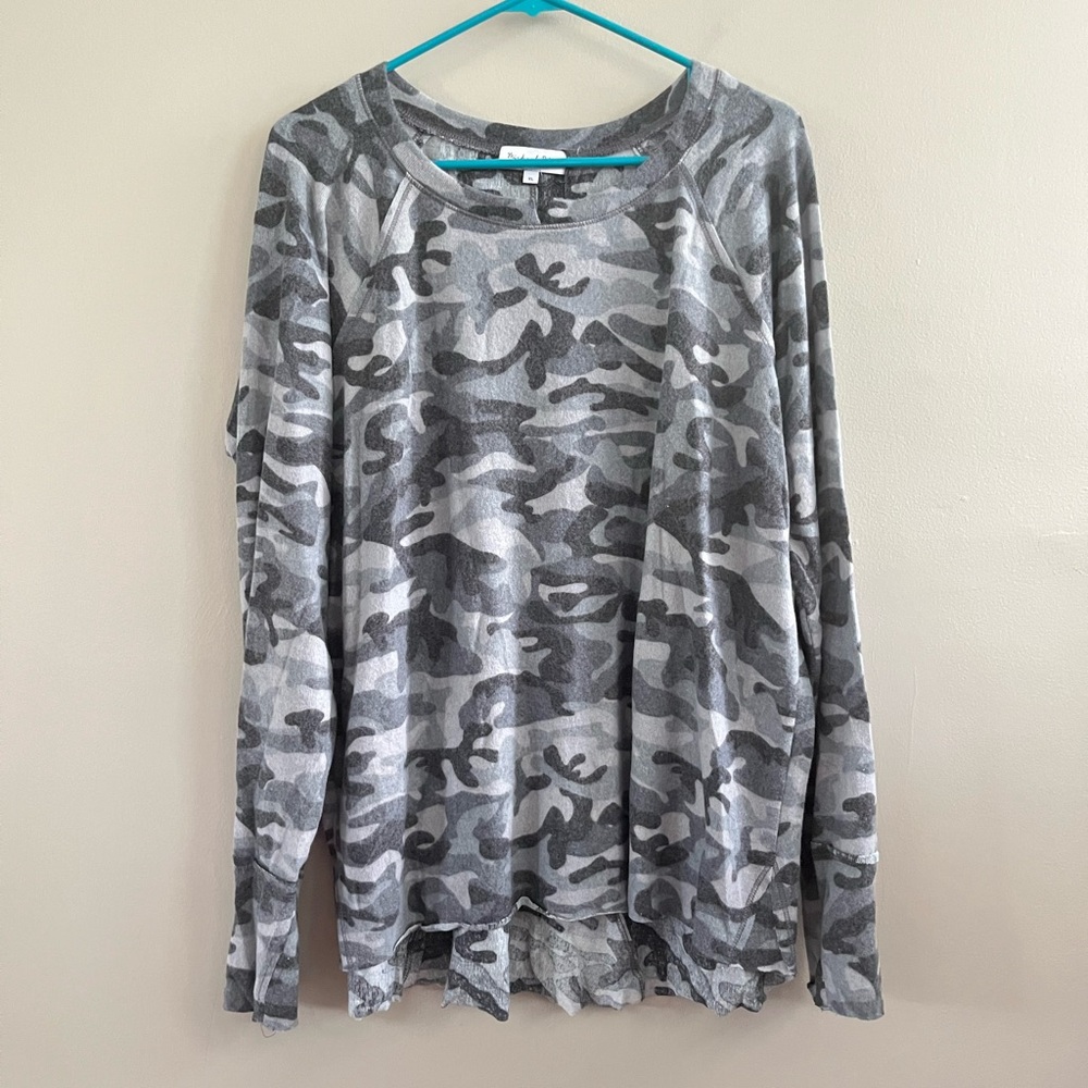 Michael Stars Long Sleeve Top - Lightweight Sweater Grey Camp XL - NWT - Picture 2 of 8